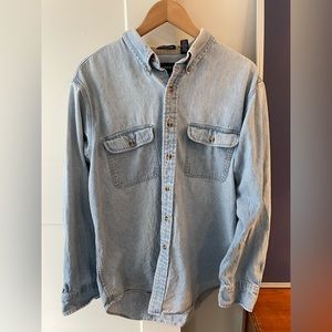 Vintage Gant Authentic Indigo Chambray Shirt Mens L